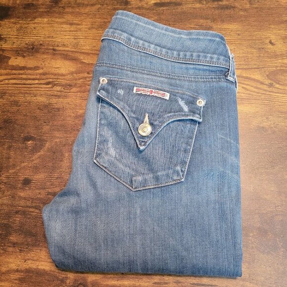 Hudson Jeans Size 28 Collin Flap Skinny Low Rise Medium Light Wash Western - Picture 3 of 11